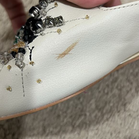 Kurt Geiger London Embellished Olive Eye Mules Beaded Embroidered Size 41 US 10 - Picture 9 of 10